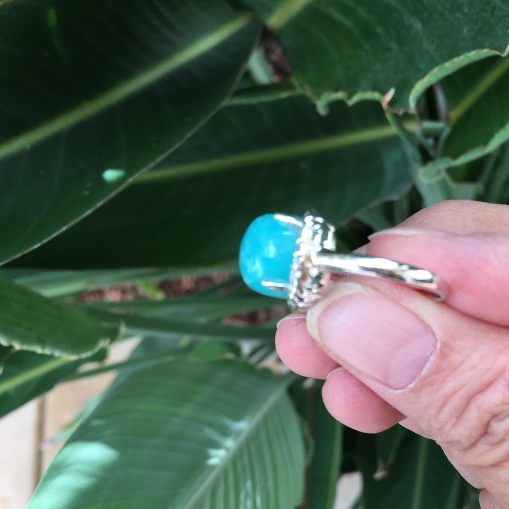 Gem amazonite sterling silver ring - Picture 9 of 15